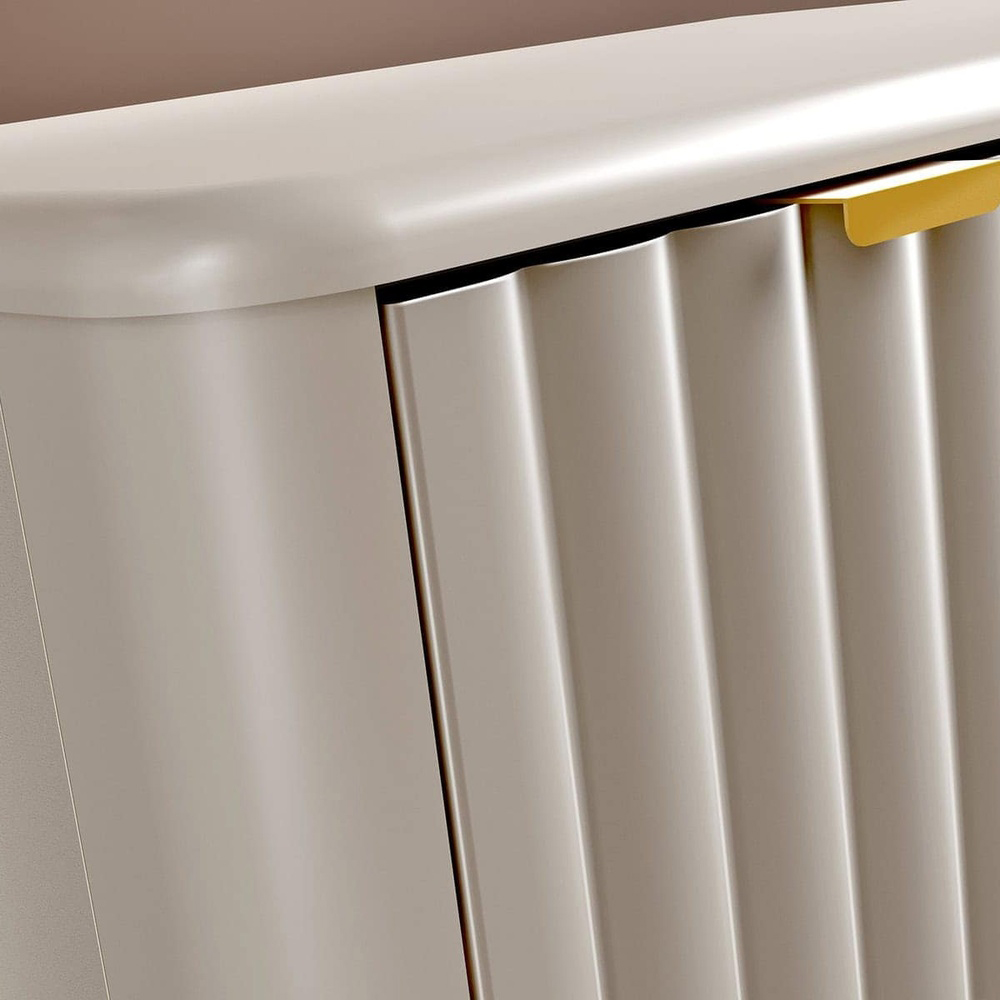 Impact Furniture Oren 2 Door Cashmere Beige Fluted Wall Hung Under Sink Vanity Unit 600mm Image 7