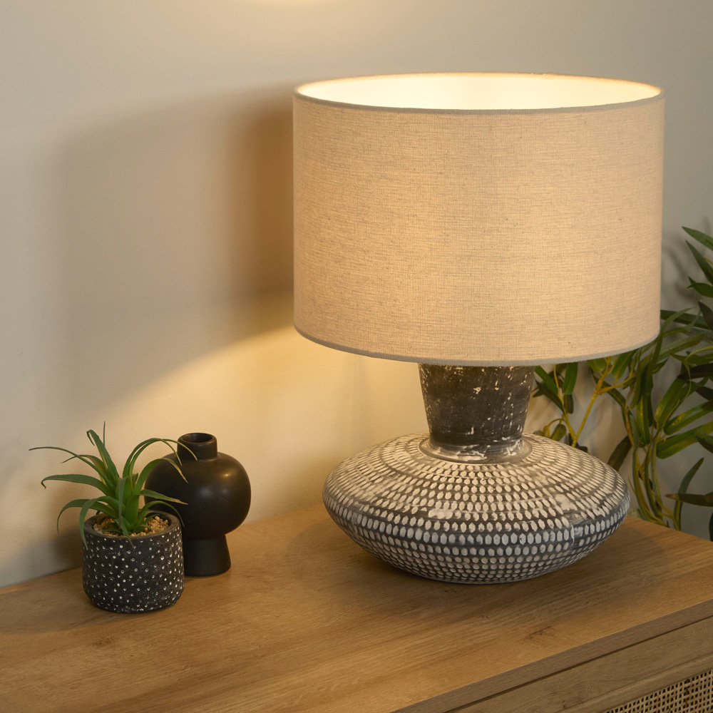 Lighting Collection Conway Black Embossed Finish Table Lamp Image 2