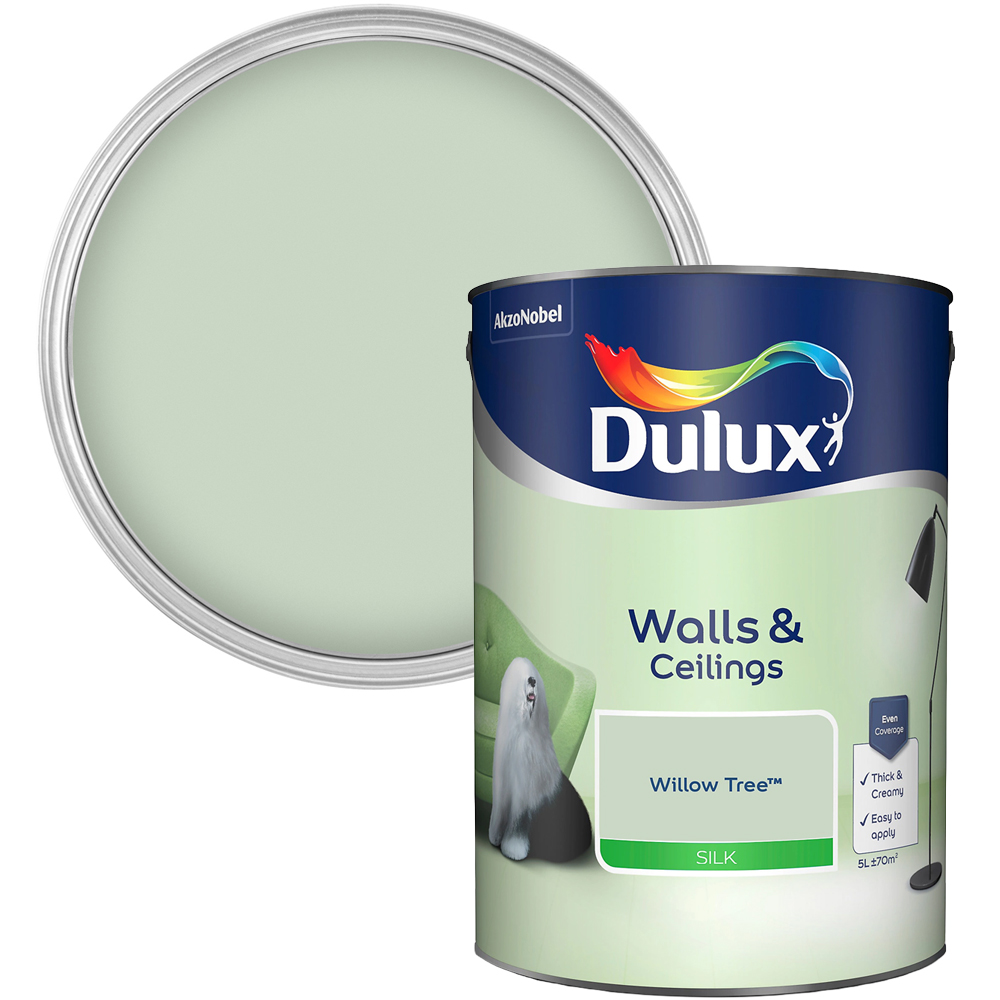 Dulux Silk Emulsion Paint Willow Tree 5l Image 1