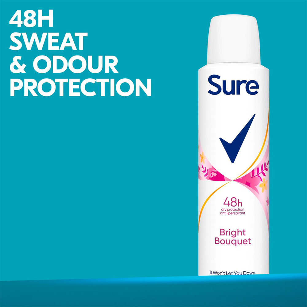 Sure Women Anti-Perspirant Bright Bouquet Deodorant Spray 150ml 12 Pack Image 6