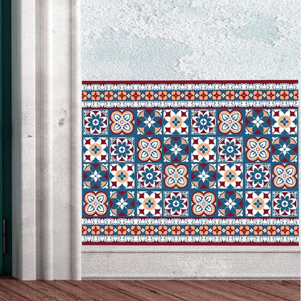 Walplus Talavera Red and Blue Tile Sticker 12 Pack Image 3