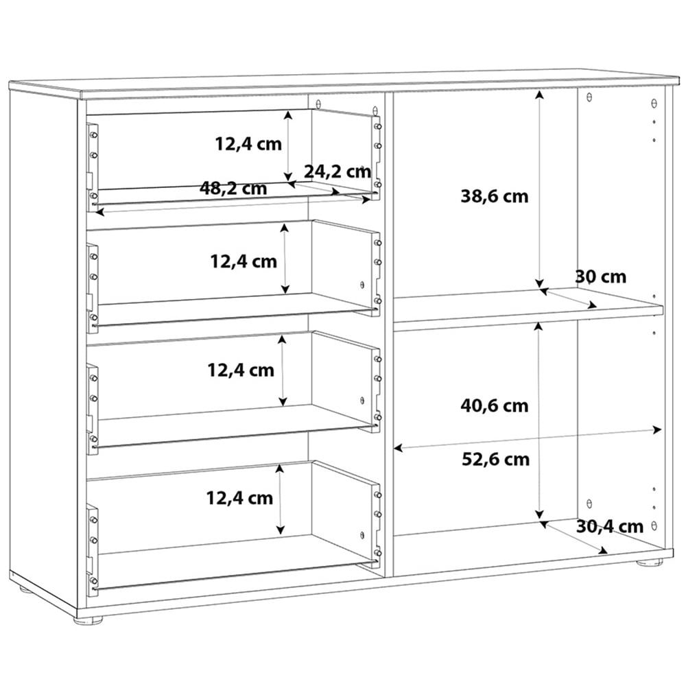 Florence Sienna Single Door 4 Drawer White High Gloss Cabinet Image 9