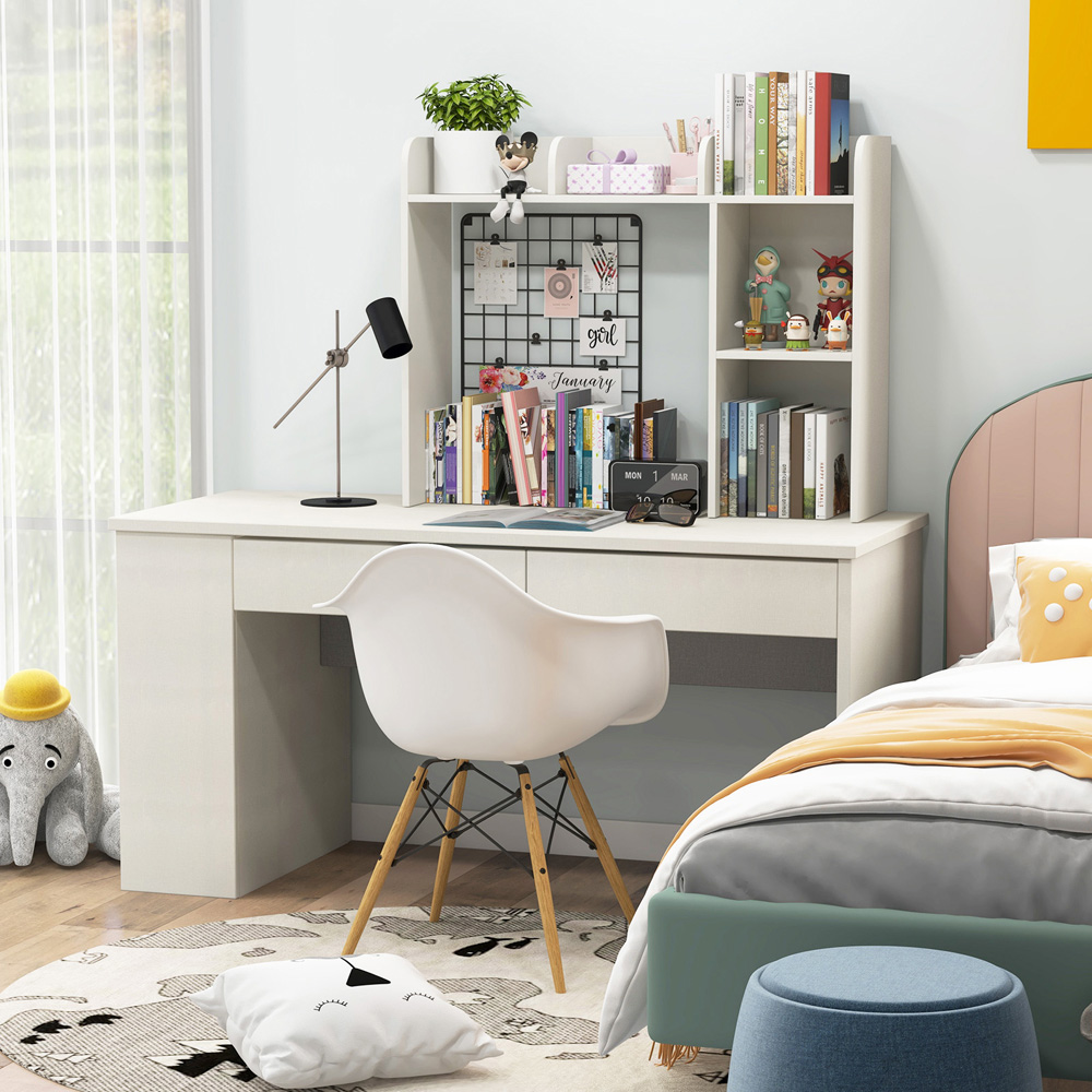 Costway 6 Shelf White Wooden Desktop Bookshelf Image 3