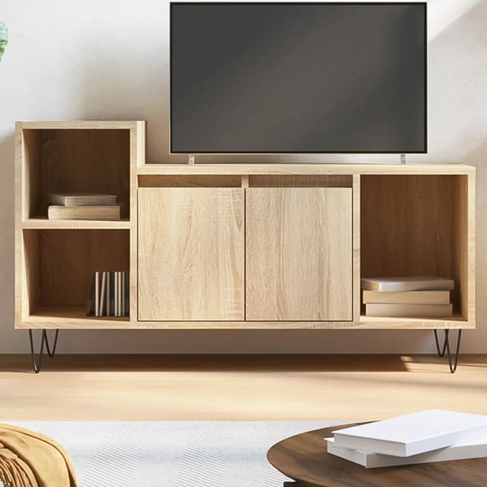 vidaXL 2 Door 3 Shelf Sonoma Oak TV Cabinet Image 1