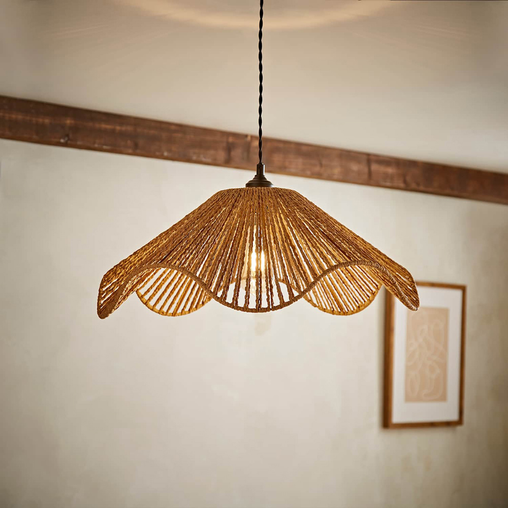 ValueLights Farai Natural Woven Rope Wave Ceiling Light Shade Image 6