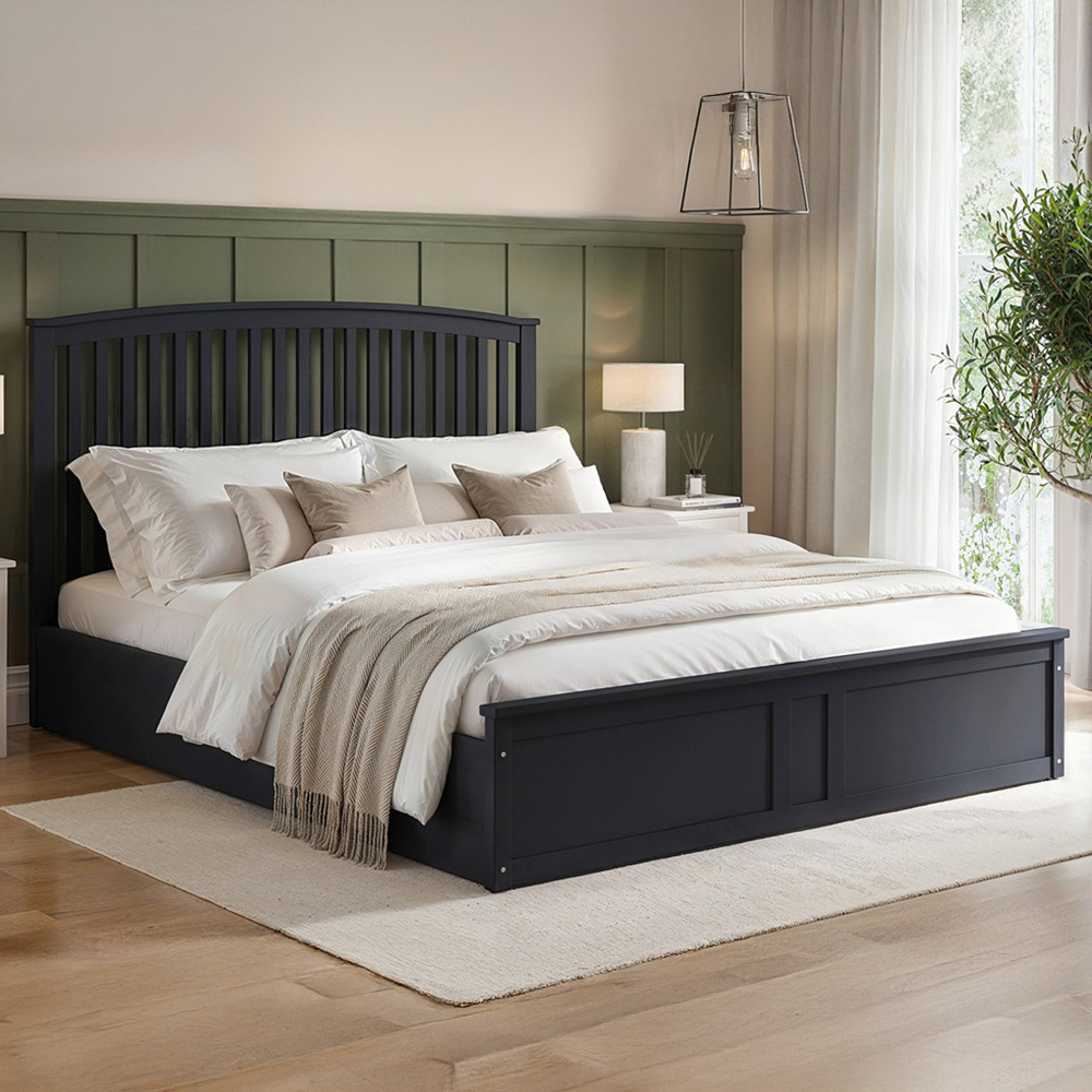 Flair Wharfedale Double Grey Wooden Ottoman Bed Image 1