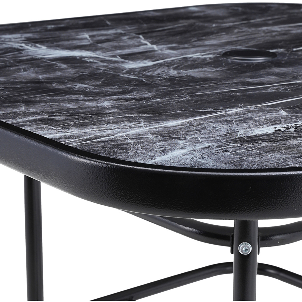 Living and Home Black Tempered Glass Square Marble Coffee Table Image 6