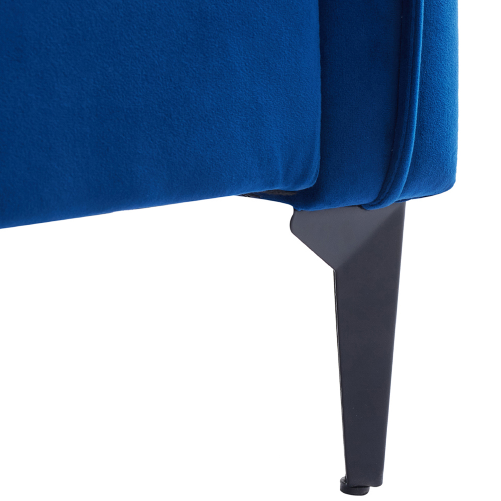 Living and Home Blue Fleece Fabric Armchair with Cushions Image 6