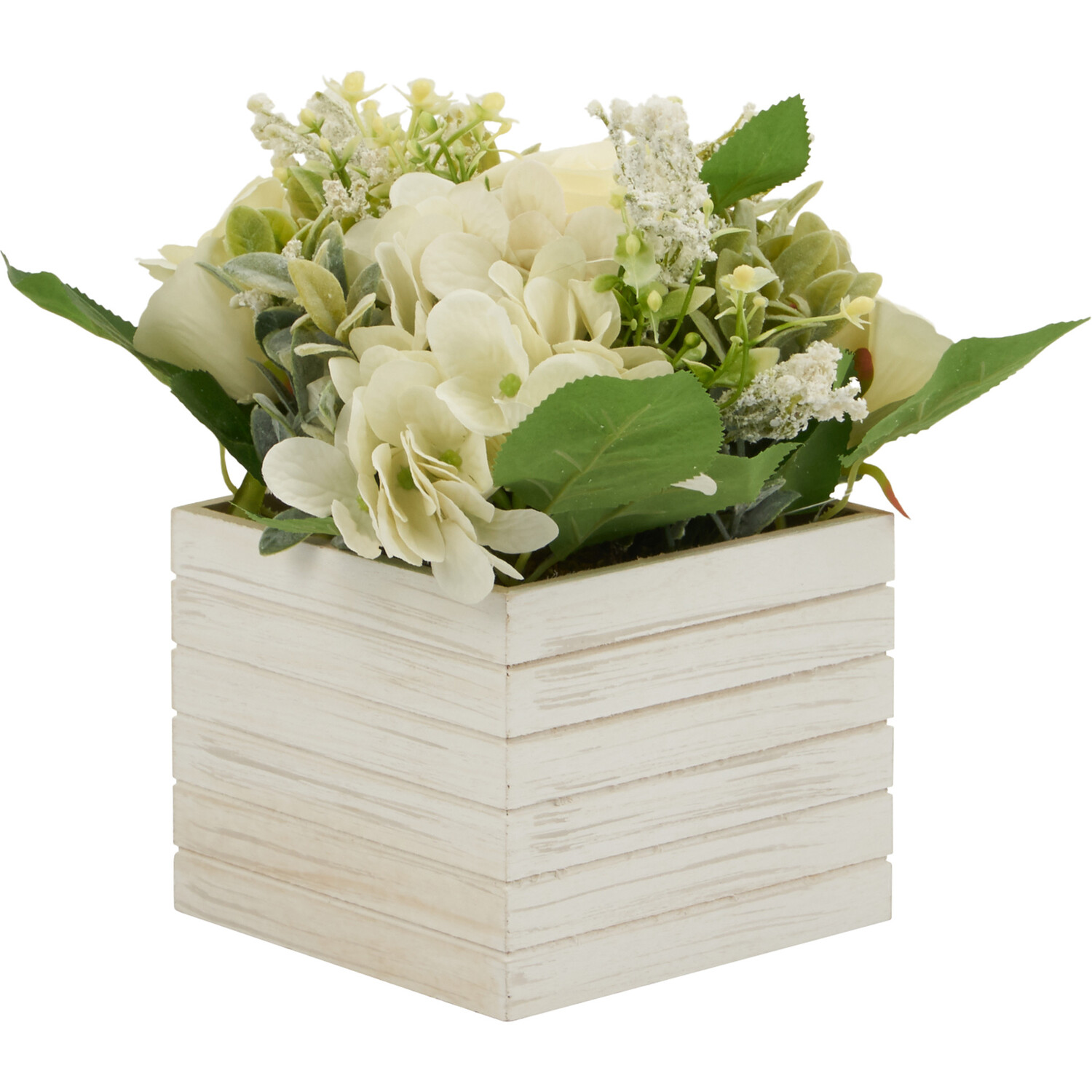 White Rose & Hydrangea Floral Box - White Image 1