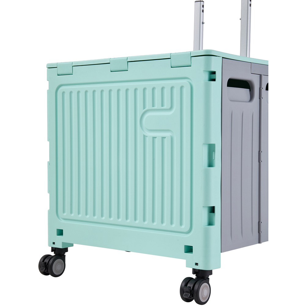 Living and Home Green Foldable Shopping Trolley with Stair Climbing Wheels 55L Image 5