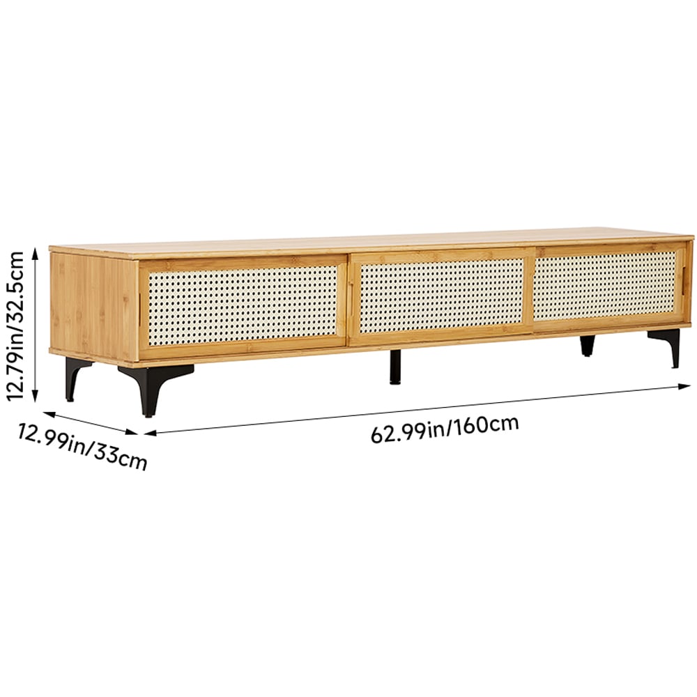 H&O Direct 3 Sliding Door Modern Wooden TV Stand Image 6
