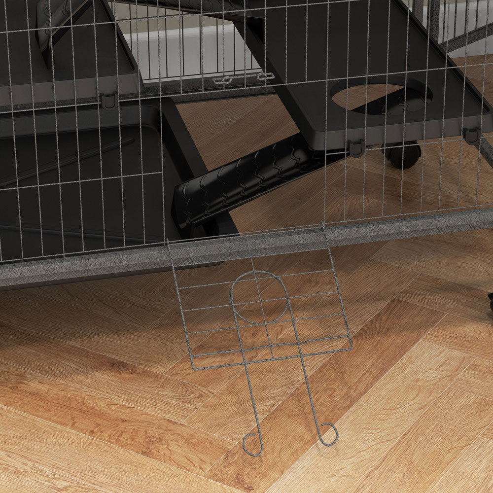 PawHut Black Small Animal Cage 128 x 52 x 80cm Image 3