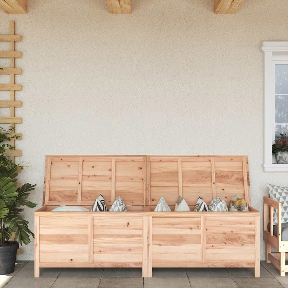 Walplus Solid Fir Wood Slatted Garden Storage Box 56.5 x 198.5 x 50cm Image 2