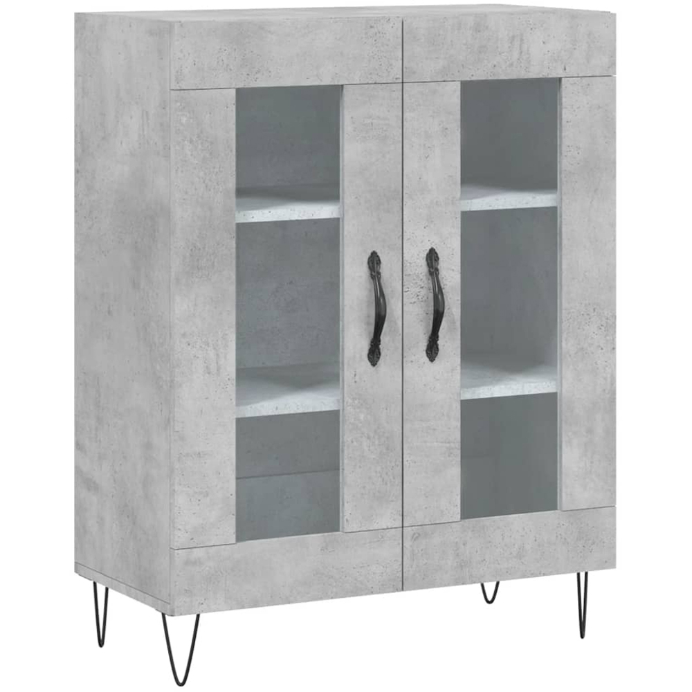 vidaXL 4 Door Concrete Grey Highboard Image 7
