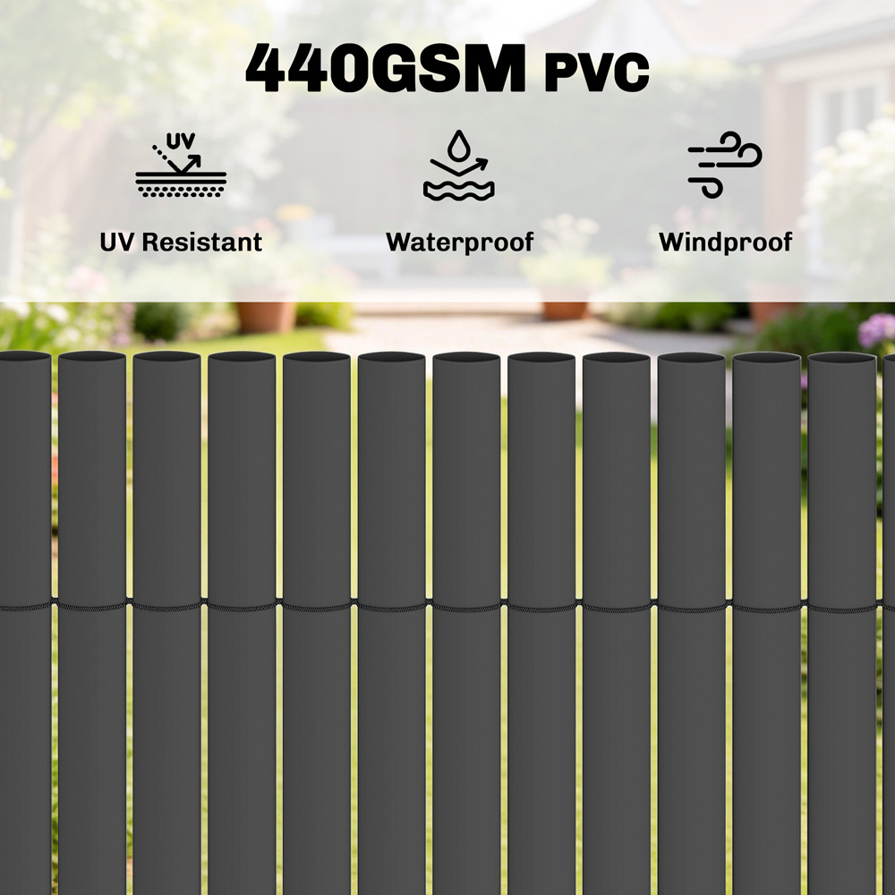 Outsunny Grey Plastic 3 x 10ft 2 Pack Windbreak Privacy Screening Fence Image 8