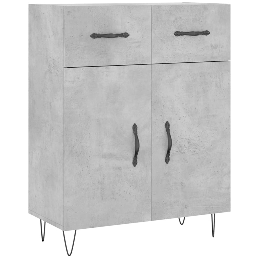 vidaXL 4 Door 2 Drawer Concrete Grey Highboard Image 7