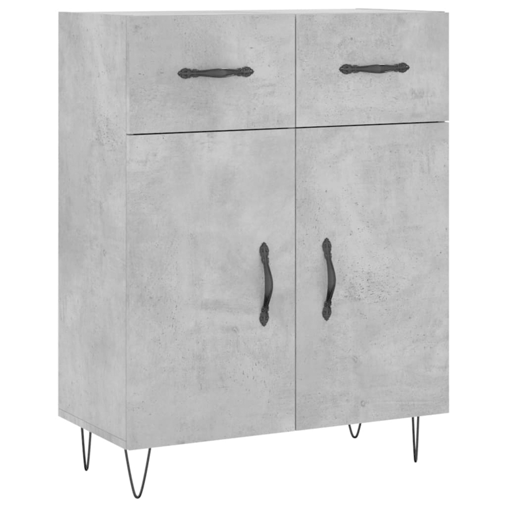 vidaXL 4 Door 2 Drawer Concrete Grey Highboard Image 7