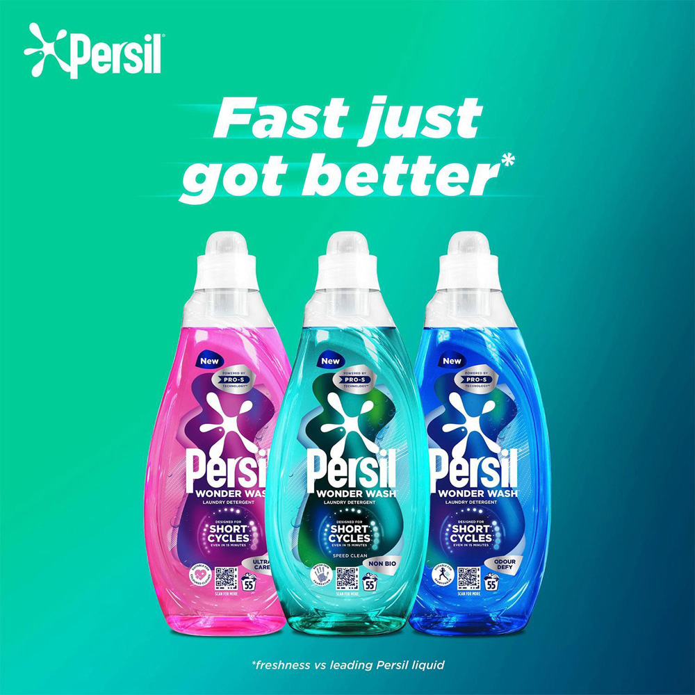 Persil Non Bio Speed Clean Wonder Wash Liquid Laundry Detergent 55 Washes 1.485L 5 Pack Image 5