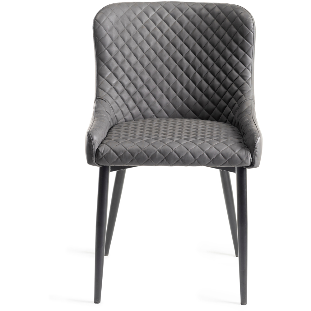Bentley Designs Cezanne Set of 2 Dark Grey Velvet Dining Chair Image 3
