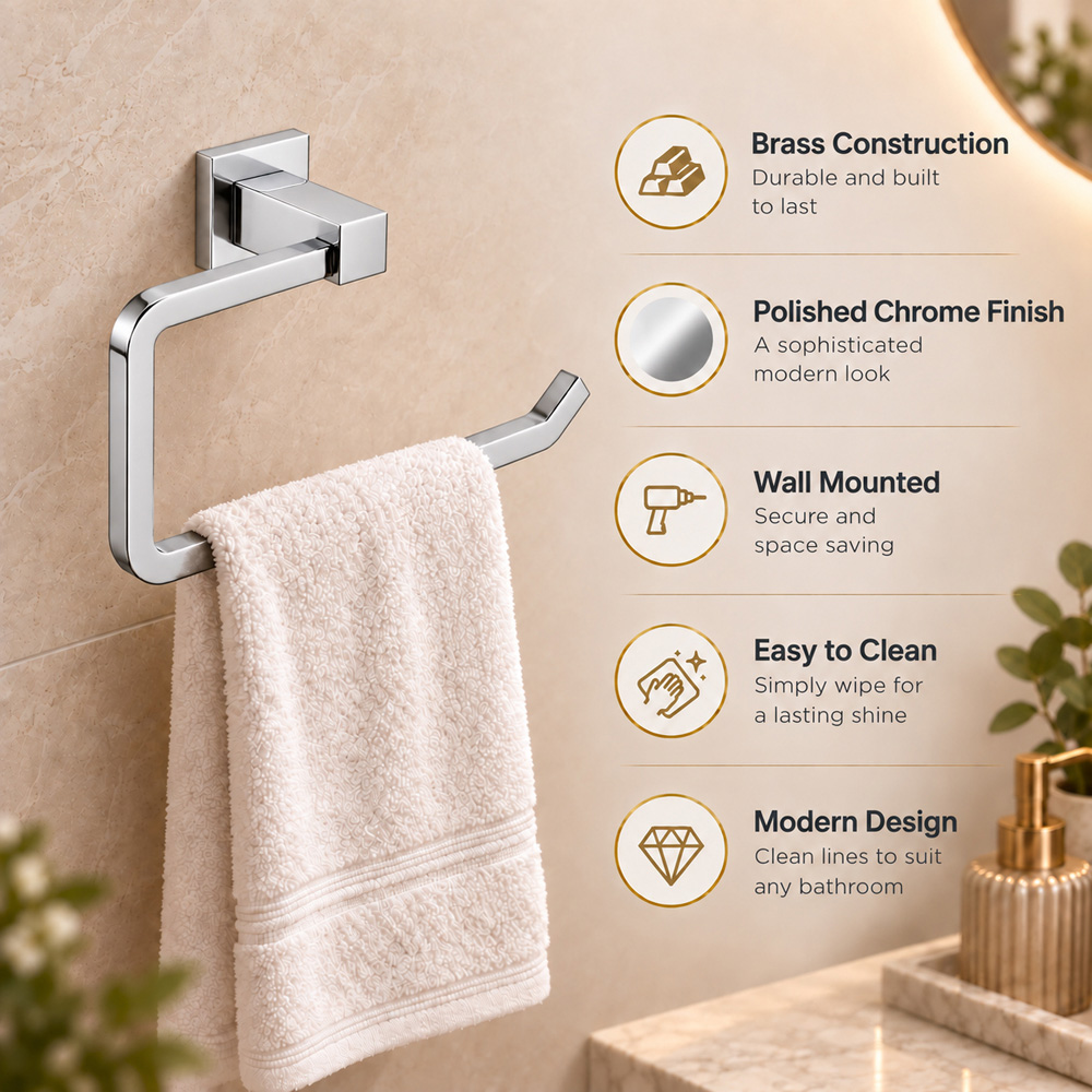 Go Bathrooms Froma Chrome Wall Mounted Towel Ring Image 4