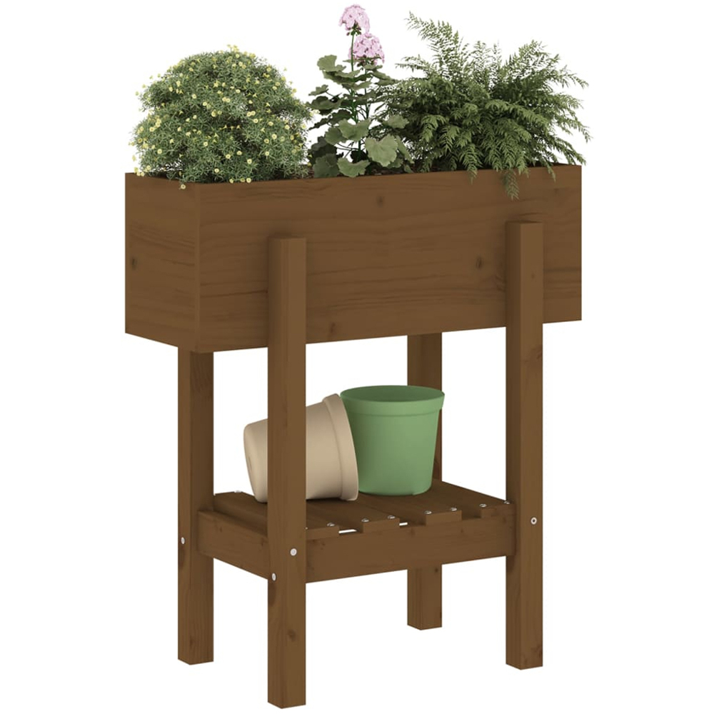 vidaXL Honey Brown Solid Wood Garden Planter 62 x 30 x 39cm Image 2