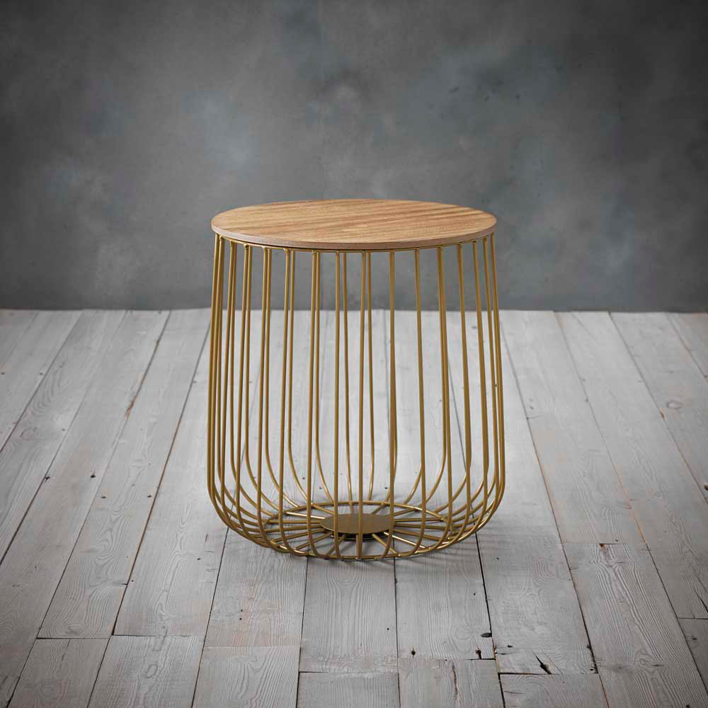 Enzo Solid Oak Small Cage Table Image 3