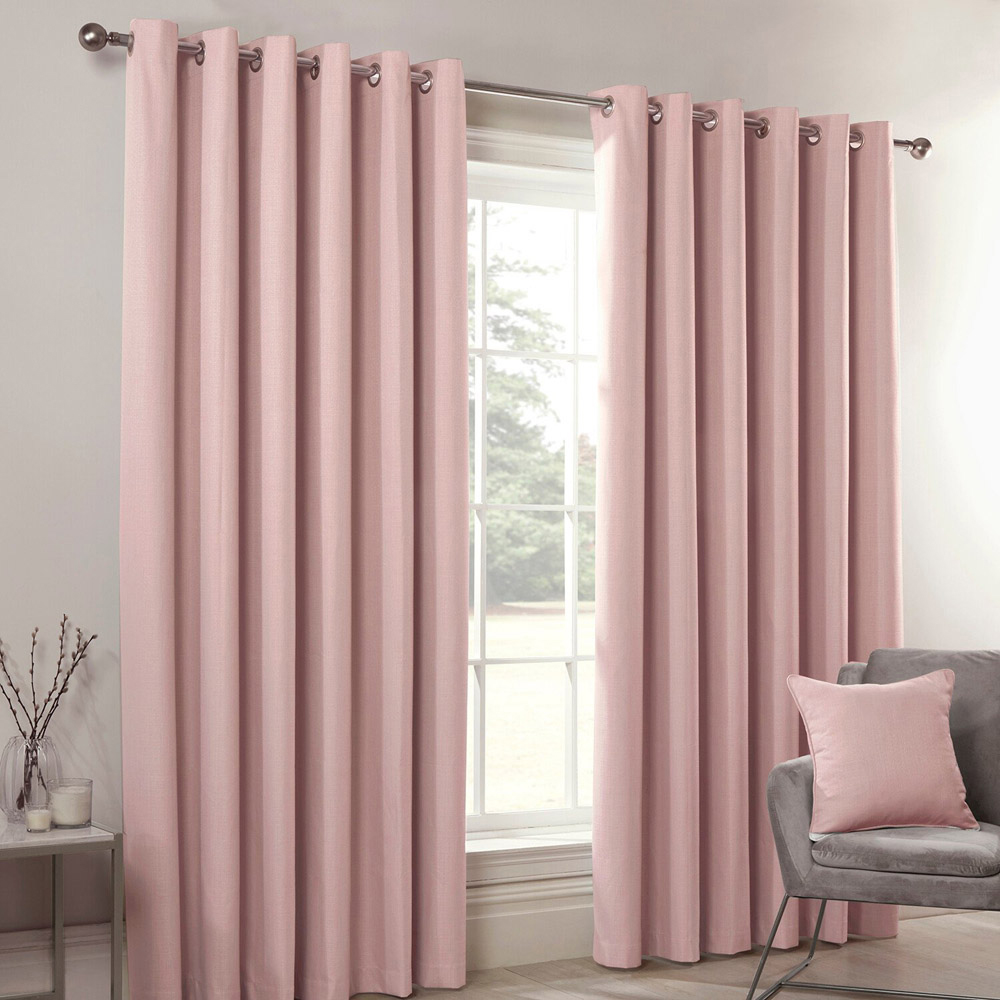 Divante Blush Hoxton Blackout Eyelet Curtains 229 x 168cm Image 1