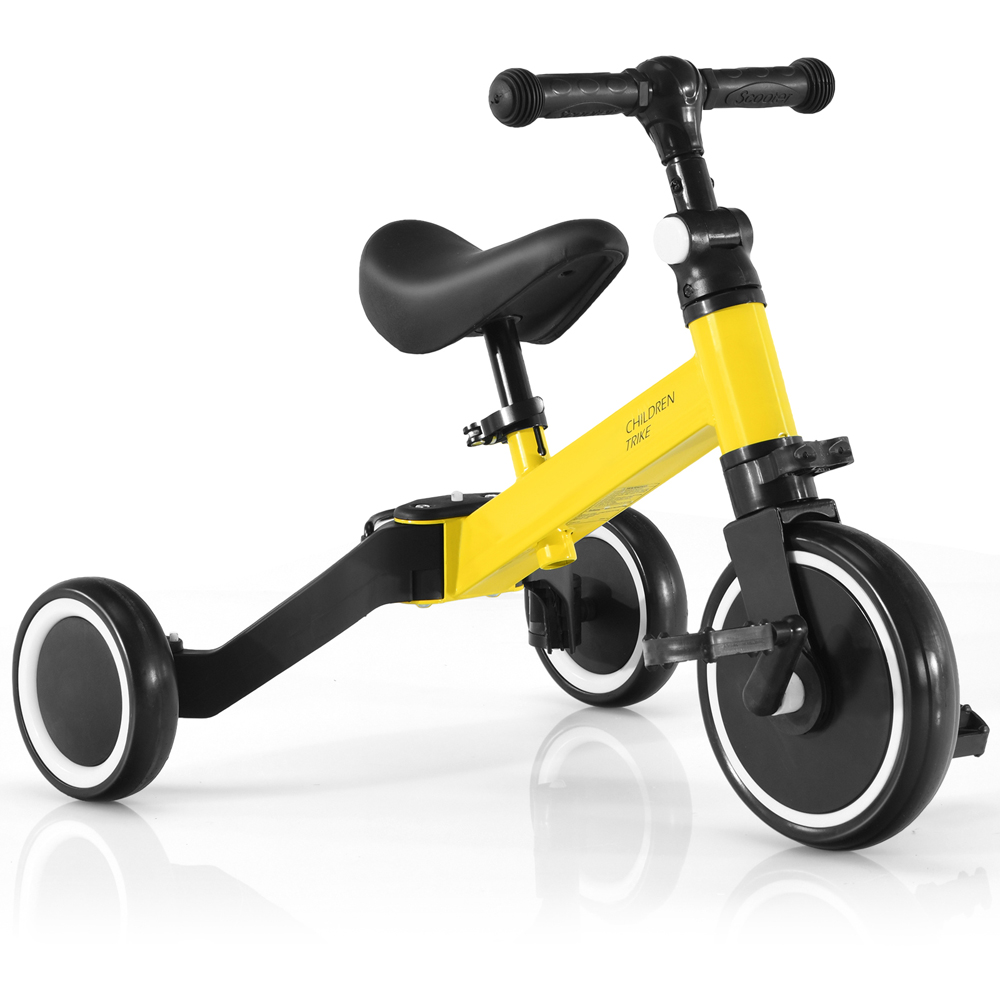 Costway Kids Yellow Convertible Balance Bike with Detachable Pedal Image 2