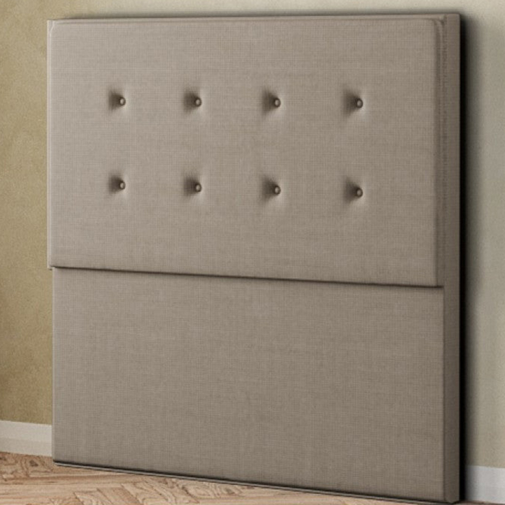 Eleganza Darlington Small Double Beige Linen Floor Standing Headboard Image 1