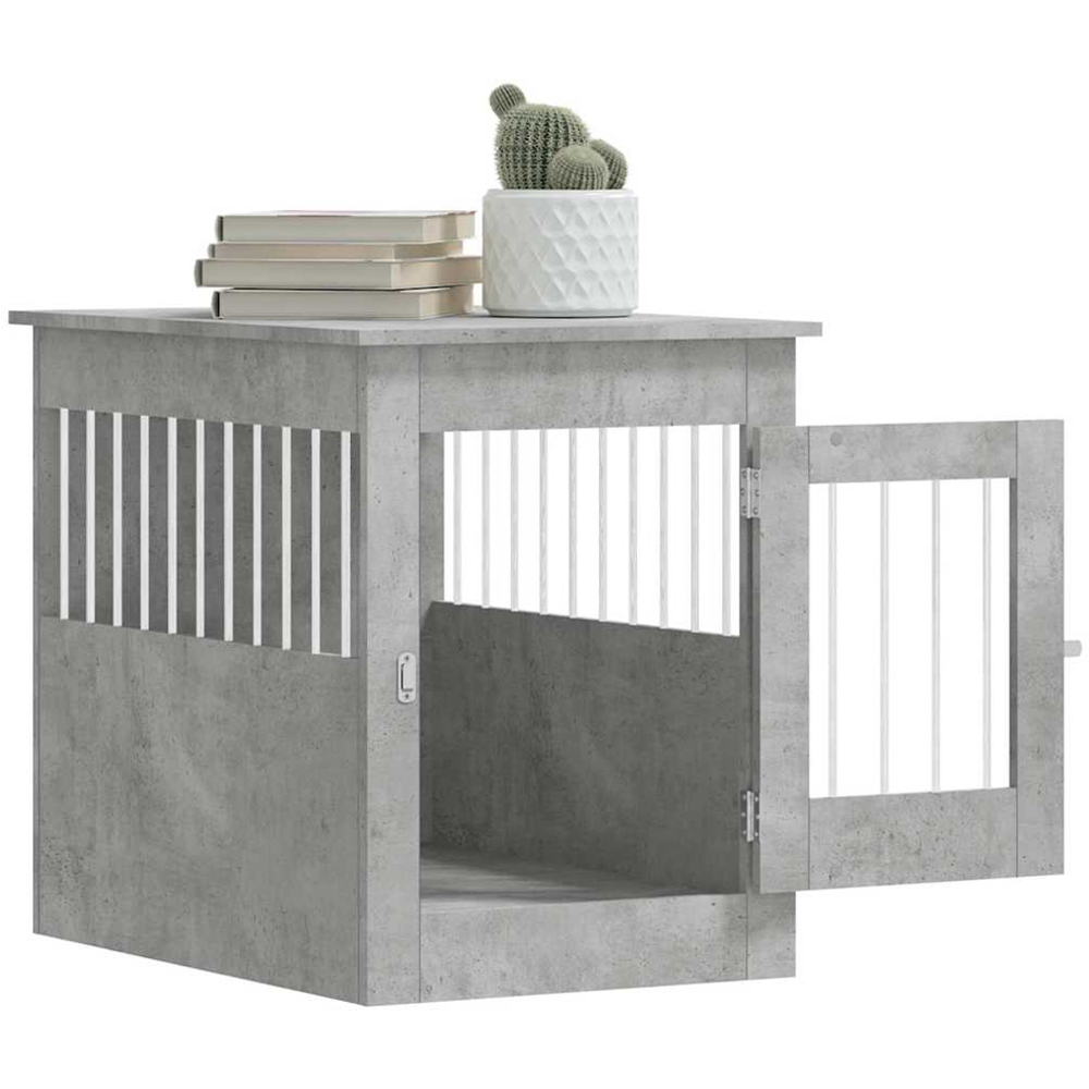 vidaXL Concrete Grey Engineered Wood Dog Crate Furniture 68 x 55 x 80cm Image 5