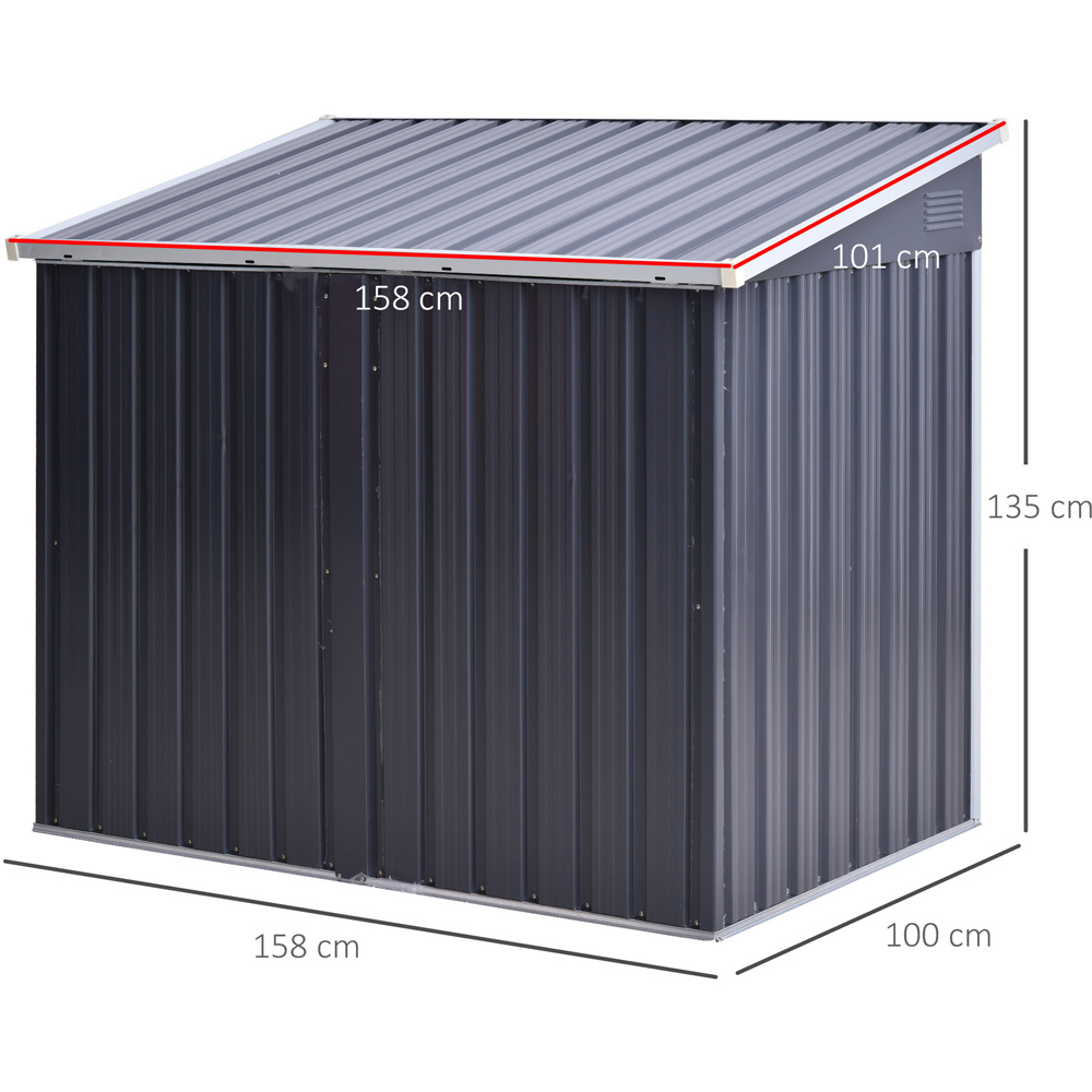 Outsunny 5 x 3ft 2 Bin Garden Shed Image 6