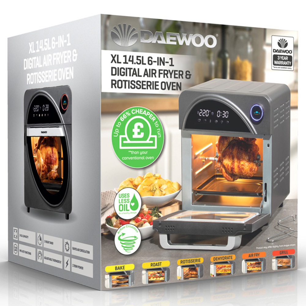 Daewoo 6 in 1 14.5L Digital Air Fryer and Rotisserie Oven Image 8
