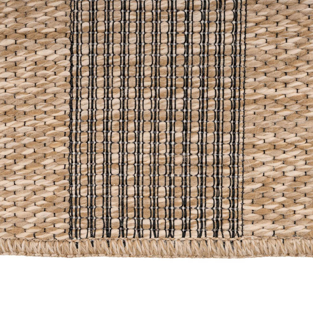 Kukoon Leni Neutral and Black Flat Striped Rug 160 x 230cm Image 4