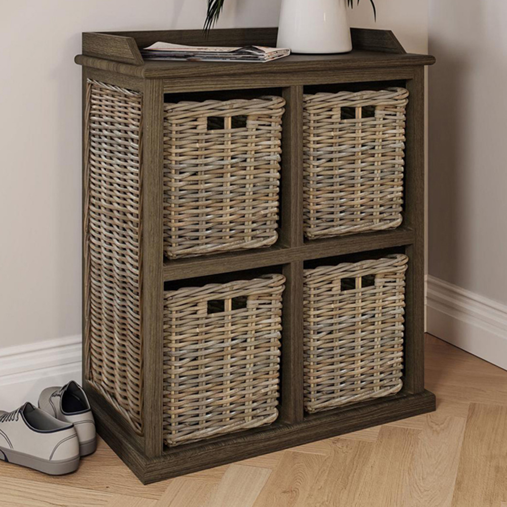 FWStyle Maya 4 Drawer Kubu Rattan Handmade Storage Unit Image 1