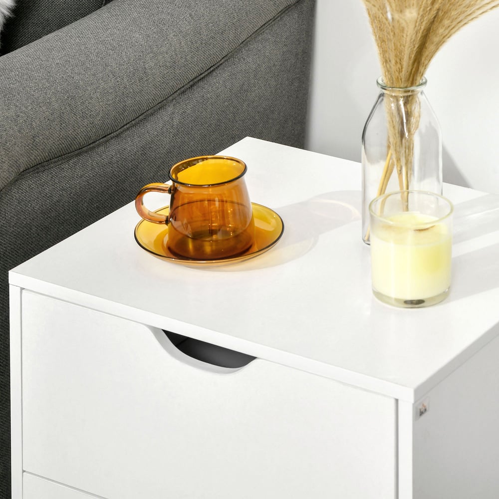 Portland 2 Drawer White Bedside Table Image 4