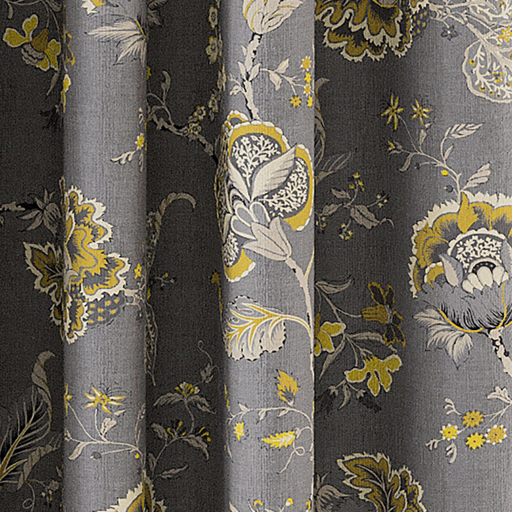 V&A Palampore Trail Grey Lined Blackout Pencil Pleat Curtains 229 x 183cm Image 3