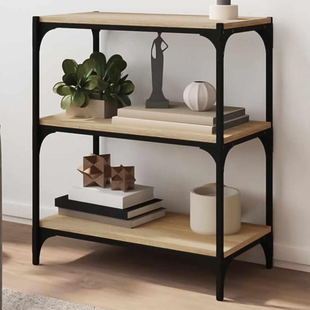 vidaXL 3 Shelf Sonoma Oak Bookcase Image 1