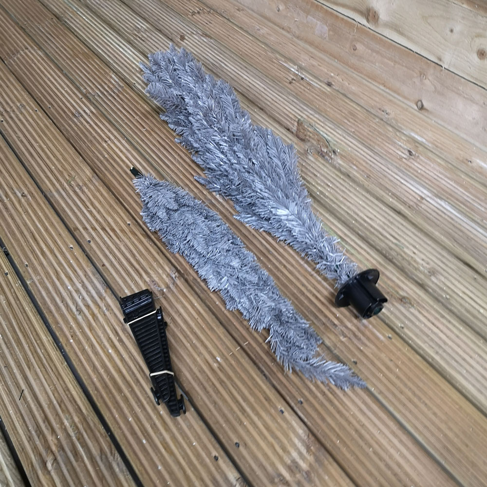 Samuel Alexander Grey Snowtime Wrapped Pencil Pine Artificial Christmas Tree 5ft Image 7