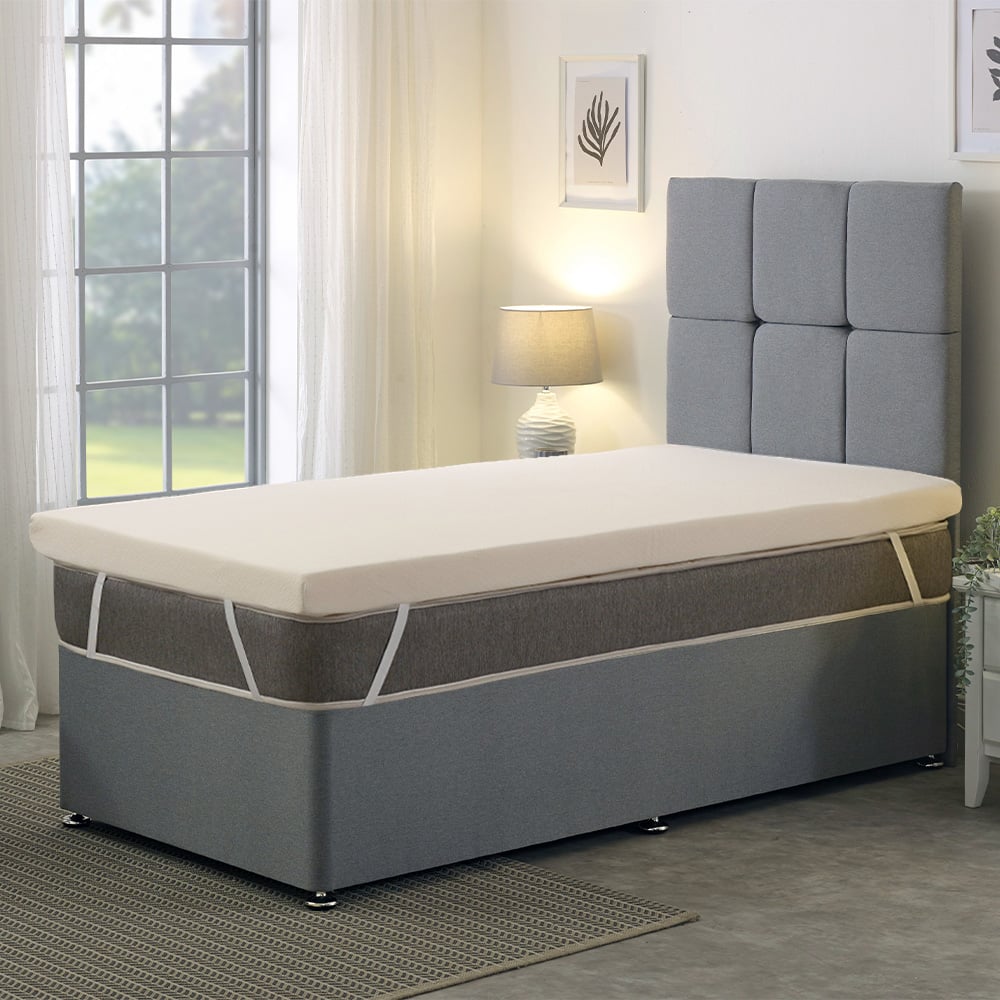 Starlight Beds Shorty Memory Foam Mattress Topper with Elastic Straps 2 inch Image 2