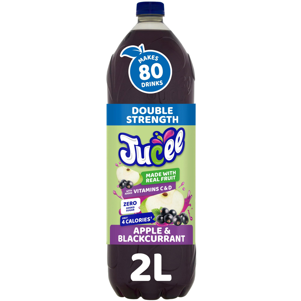 Jucee Apple and Blackcurrant Double Strength No Added Sugar Squash 2L Image