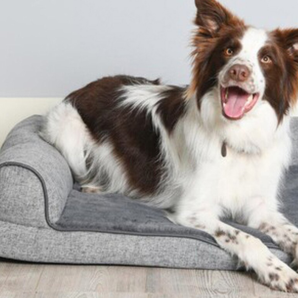 Memory Foam Bolster Bed Grey Image 5