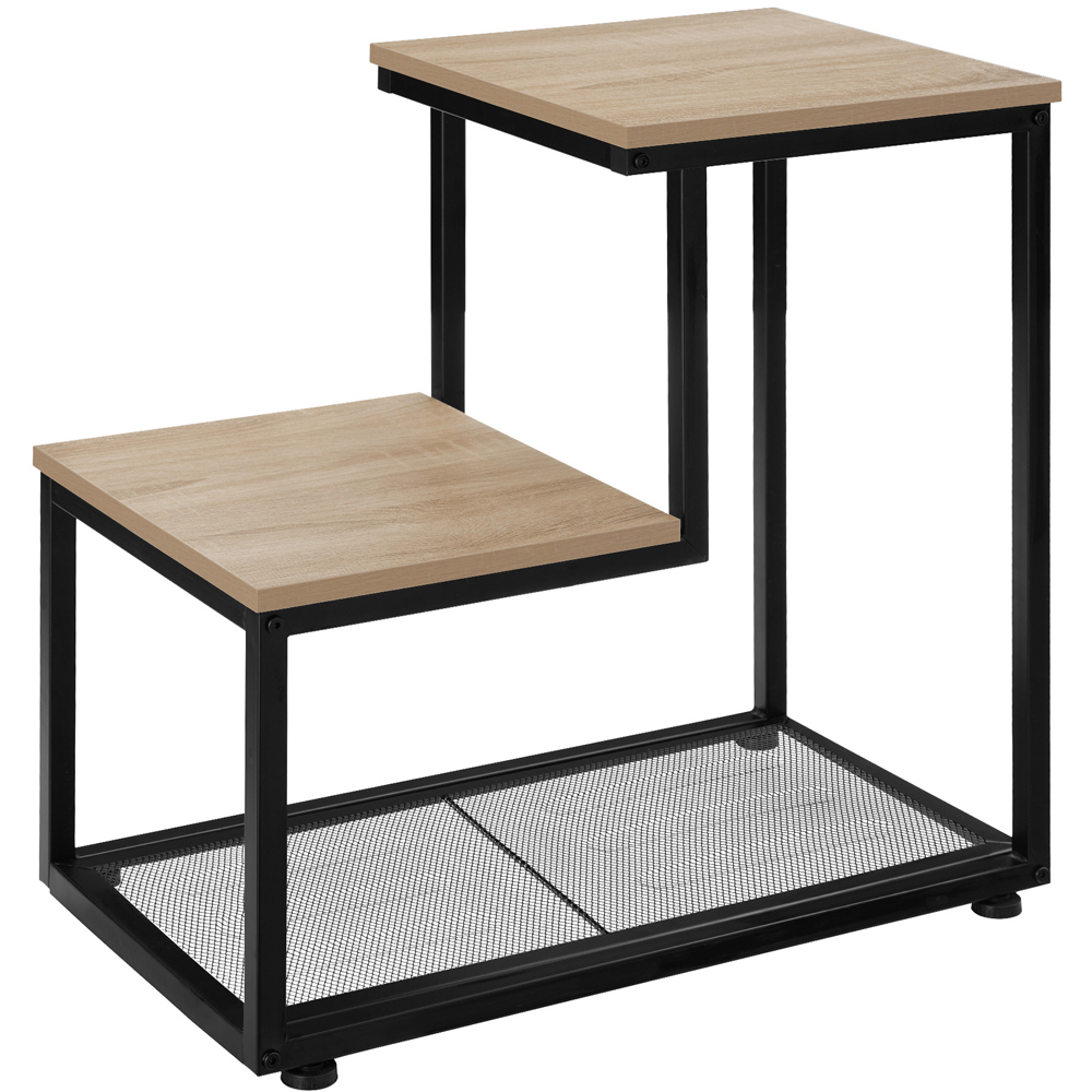 tectake Halifax 2 Shelf Oak Bedside Table Image 2