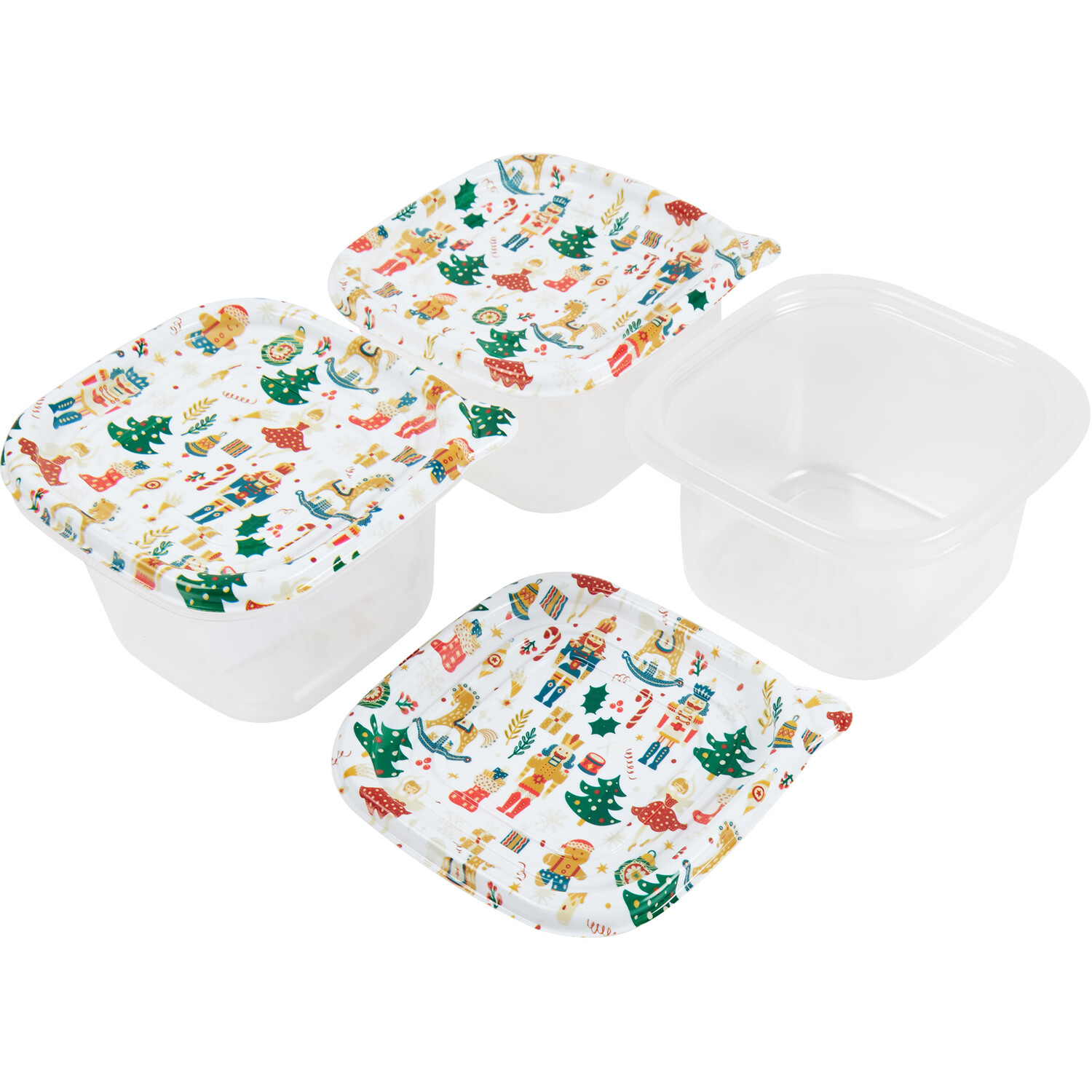 Pack of 3 Xmas Food Containers 1L  - Square Image 3