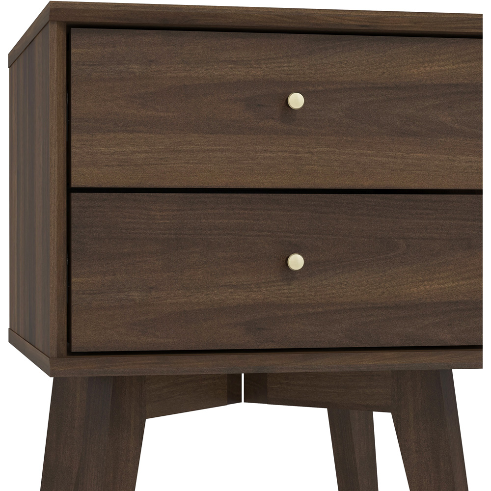 GFW Buckfast 2 Drawer Dark Brown Side Table Image 6