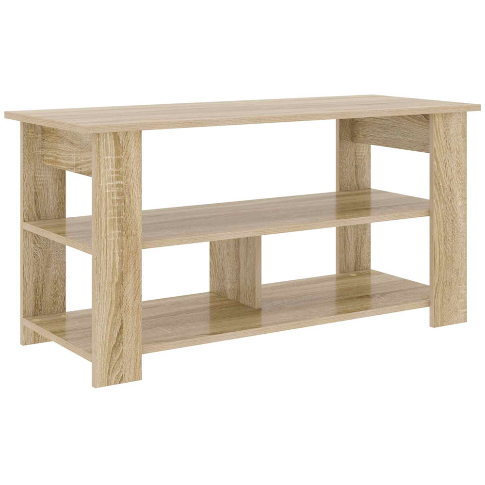 vidaXL 2 Shelf Sonoma Oak Wide TV Stand Image 2