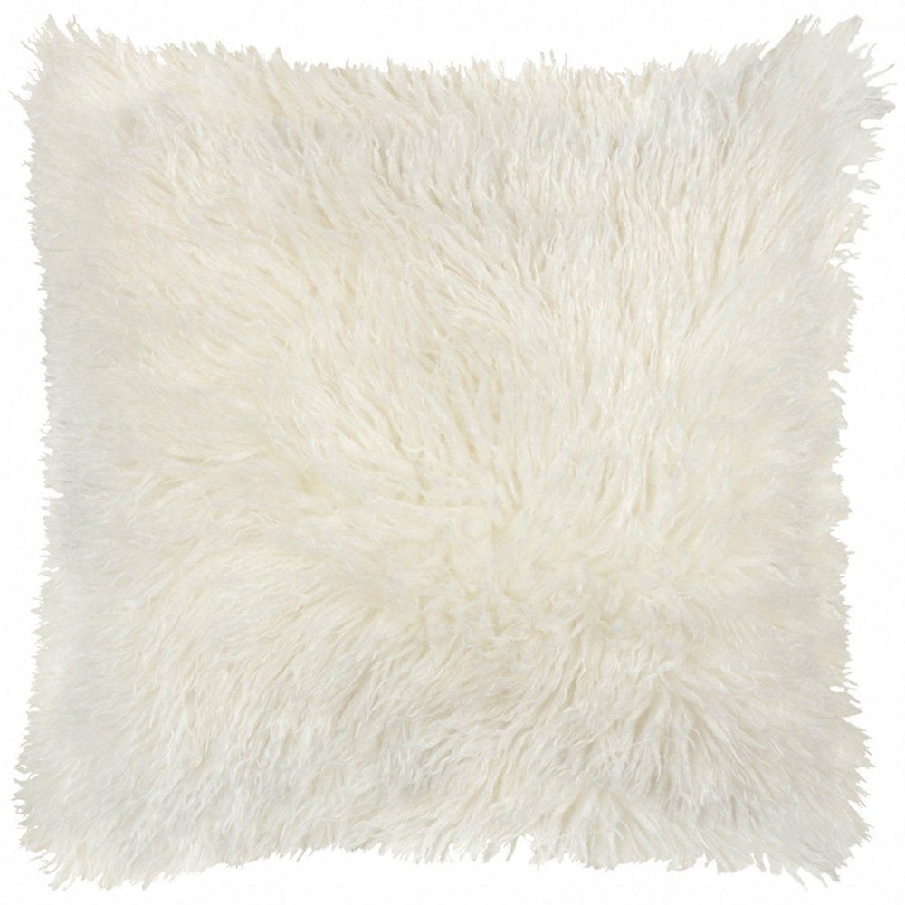 Furn Rowan Ecru Faux Fur Reversible Cushion 50 x 50cm Image 1