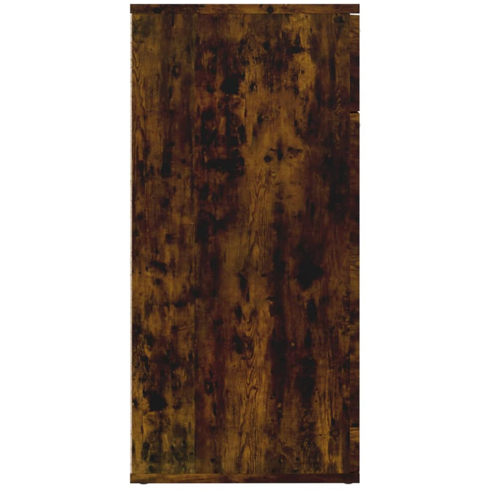 vidaXL 2 Door Single Drawer Smoked Oak Sideboard Image 4