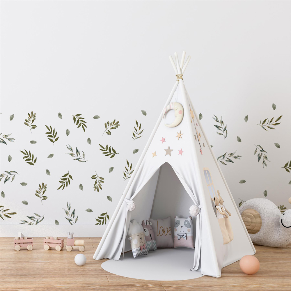 Walplus Green Leaves Flower Theme Wall Stickers Image 2