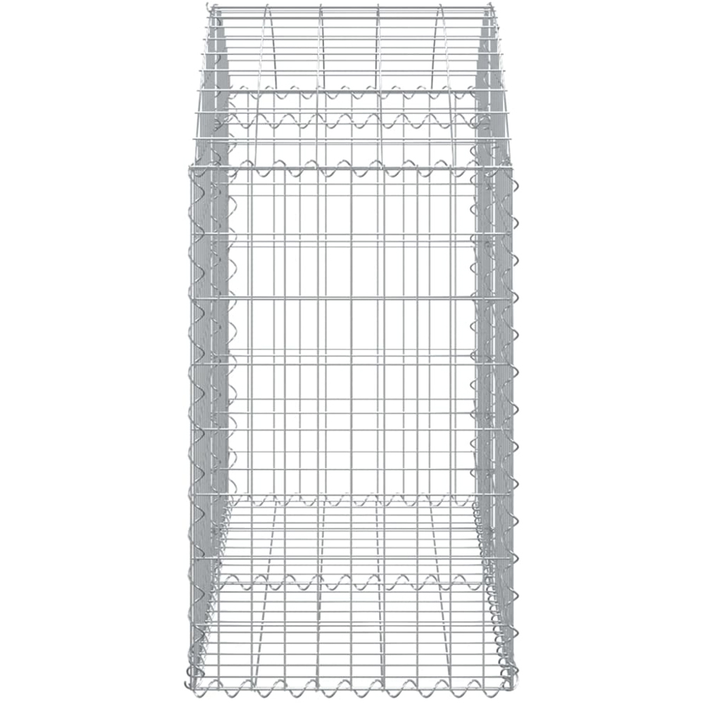 vidaXL Silver Galvanised Iron Arched Gabion Basket 100 x 50 x 80/100cm Image 3