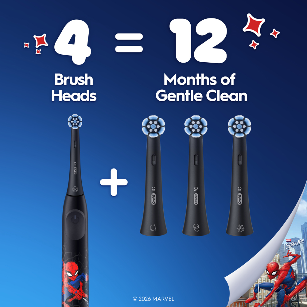 Oral-B iO Kids Marvel Spiderman Electric Toothbrush Heads 2 Pack Image 6